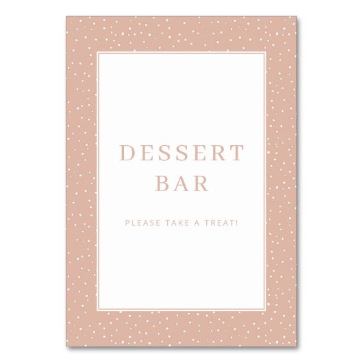 Warm Perzik Stippen Dessert Bar Bord Kaart (Voorkant)