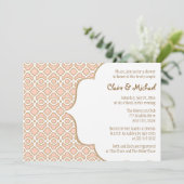 Warm PInk Gold Moroccan Couples Wedding Shower Kaart (Staand voorkant)