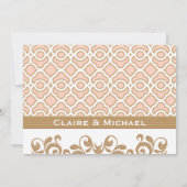 Warm PInk Gold Moroccan Couples Wedding Shower Kaart (Achterkant)