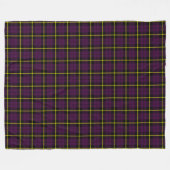 Warm Plum paarse geruite zwart gouden stipe tartan Fleece Deken (Voorkant (Horizontaal))