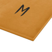 Warm pompoengeel Thanksgiving monogram glas Snijplank (Hoek)