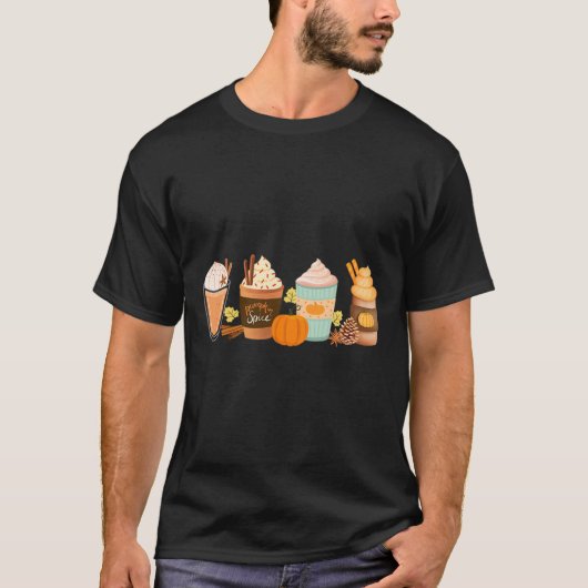 Warm Pumpkin Spice Latte Drink Herfst Koffielatten T-shirt (Voorkant)