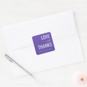 Warm Purple Typographic Gratitude Vierkante Sticker (Envelop)