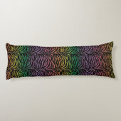 Warm Rainbow Tiger Animal Print Lichaamskussen (Achterkant)