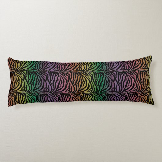 Warm Rainbow Tiger Animal Print Lichaamskussen (Achterkant)