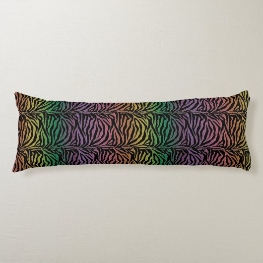 Warm Rainbow Tiger Animal Print Lichaamskussen (Voorkant)