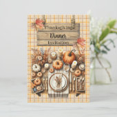 Warm Red and Orange Farmhouse Thanksgiving Kaart (Staand voorkant)