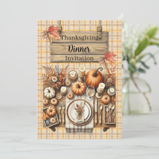 Warm Red and Orange Farmhouse Thanksgiving Kaart (Staand voorkant)