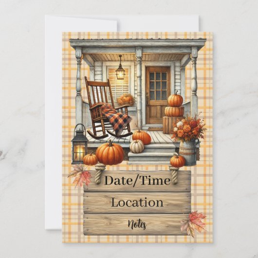 Warm Red and Orange Farmhouse Thanksgiving Kaart (Achterkant)