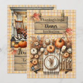 Warm Red and Orange Farmhouse Thanksgiving Kaart (Voorkant / Achterkant)