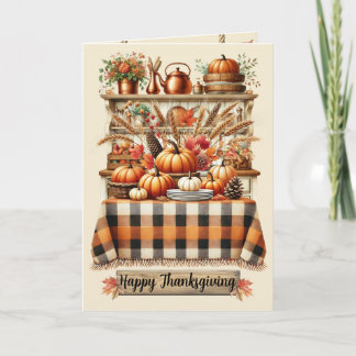 Warm Red and Orange Farmhouse Thanksgiving Kaart