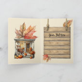 Warm Red and Orange Farmhouse Thanksgiving Kaart (Binnen)