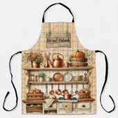 Warm Red and Orange Farmhouse Thanksgiving Schort (Voorkant)