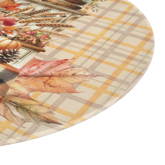 Warm Red and Orange Farmhouse Thanksgiving Snijplank (Hoek)