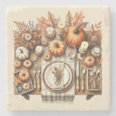 Warm Red and Orange Farmhouse Thanksgiving Stenen Onderzetter (Voorkant)