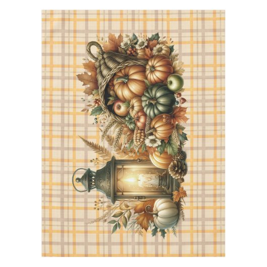 Warm Red and Orange Farmhouse Thanksgiving Tafelkleed (Voorkant)