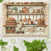 Warm Red and Orange Farmhouse Thanksgiving Theedoek (Gevouwen)