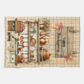 Warm Red and Orange Farmhouse Thanksgiving Theedoek (Horizontaal)