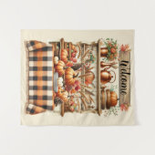 Warm Red and Orange Farmhouse Thanksgiving Wandkleed (Voorkant (horizontaal))