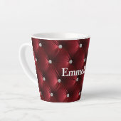 Warm Red Faux Velvet Latte Mok (Linkerhoek)