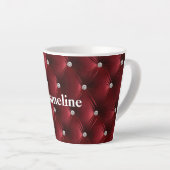 Warm Red Faux Velvet Latte Mok (Rechterhoek)
