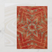 Warm Red Gold Star Flat Holiday Card Feestdagenkaart (Voorkant / Achterkant)