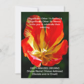 Warm Red Orange Tulip Wedding Invitation Kaart (Voorkant)
