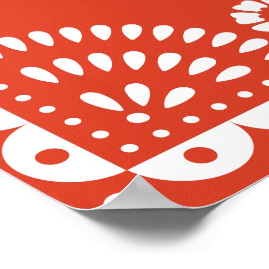 Warm Red Papel Picado Weddenschap Welkomstteken Poster (Hoek)