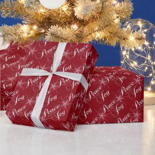 Warm Red Peace, Love and Joy Cadeaupapier