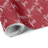 Warm Red Peace, Love and Joy Cadeaupapier (Rol Hoek)