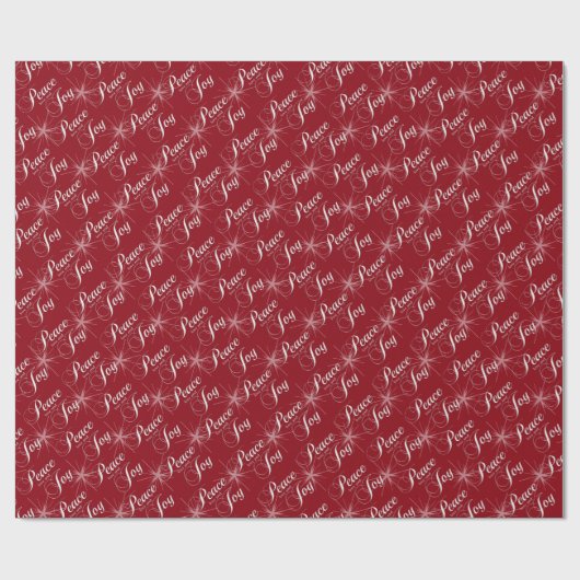 Warm Red Peace, Love and Joy Cadeaupapier (Vlak)