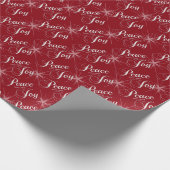 Warm Red Peace, Love and Joy Cadeaupapier (Hoek)