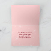 Warm Red Peace, Love and Joy Feestdagen Kaart (Binnen)