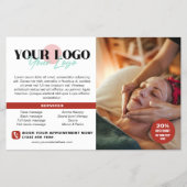 Warm Red Your Logo Photos QR Spa Salon Flyer (Voorkant)