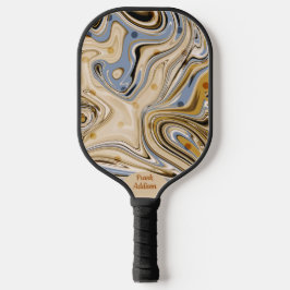 Warm Retro Abstract Athletic Pickleball Paddle