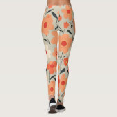 Warm Retro Bloemenpatroon Leggings (Achterkant)