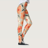 Warm Retro Bloemenpatroon Leggings (Rechts)
