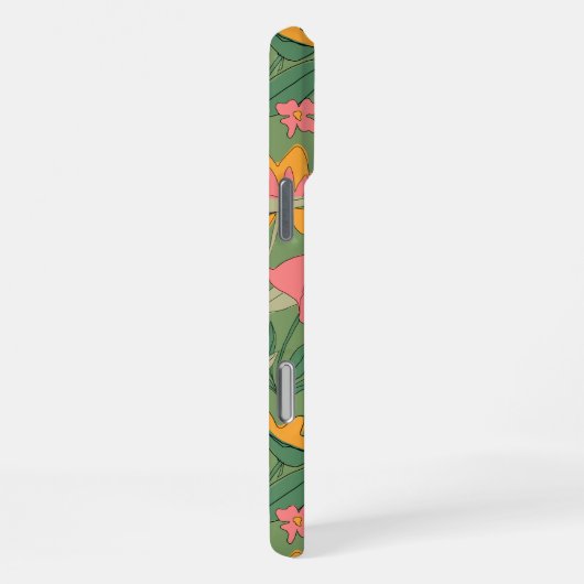 Warm Retro Floral Seamless Pattern iPhone Hoesje (Rechterkant)