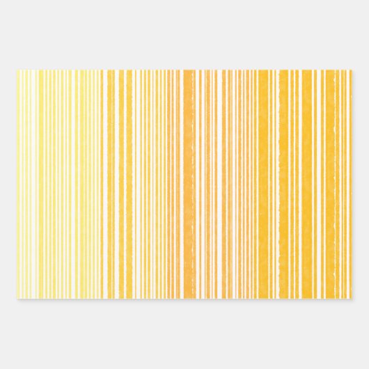 Warm Retro Waterverf Stripes in mosterdgeel Inpakpapier Vel (Voorkant 2)