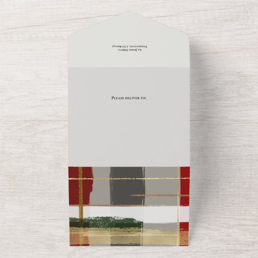 Warm Robuuste penseelstreken met gouden hooglichte All In One Uitnodiging (Buitenkant)