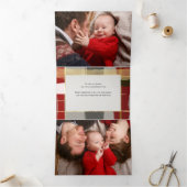 Warm Robuuste penseelstreken met gouden hooglichte Drieluik Wenskaart (Binnen)