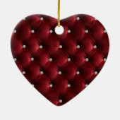 Warm Rode Luxe nepnamaak fluweel Kerst Keramisch Ornament (Achterkant)