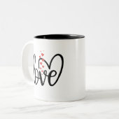 Warm, romantisch en knus. tweekleurige koffiemok (Voorkant links)