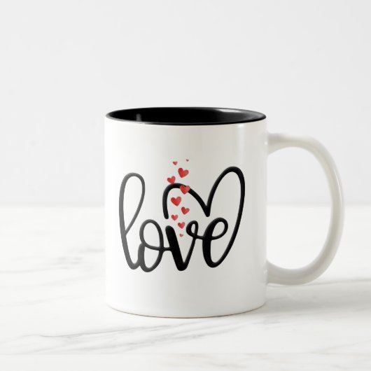 Warm, romantisch en knus. tweekleurige koffiemok (Rechts)