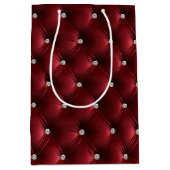 Warm rood Chic Faux Velvet Medium Cadeauzakje (Voorkant)
