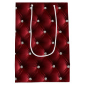 Warm rood Chic Faux Velvet Medium Cadeauzakje (Achterkant)