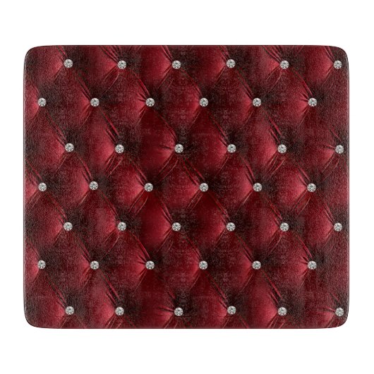 Warm rood Chic Faux Velvet Snijplank (Voorkant)