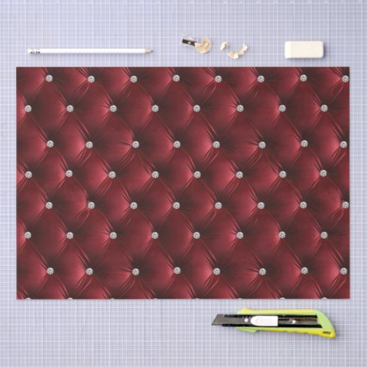 Warm rood Chic Faux Velvet Tissuepapier (Craft)