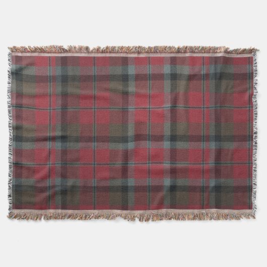 Warm rood en bruin tartan deken (Voorkant)