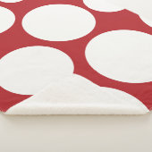 Warm rood en wit Polka Dot Blanket Sherpa Deken (3/4)